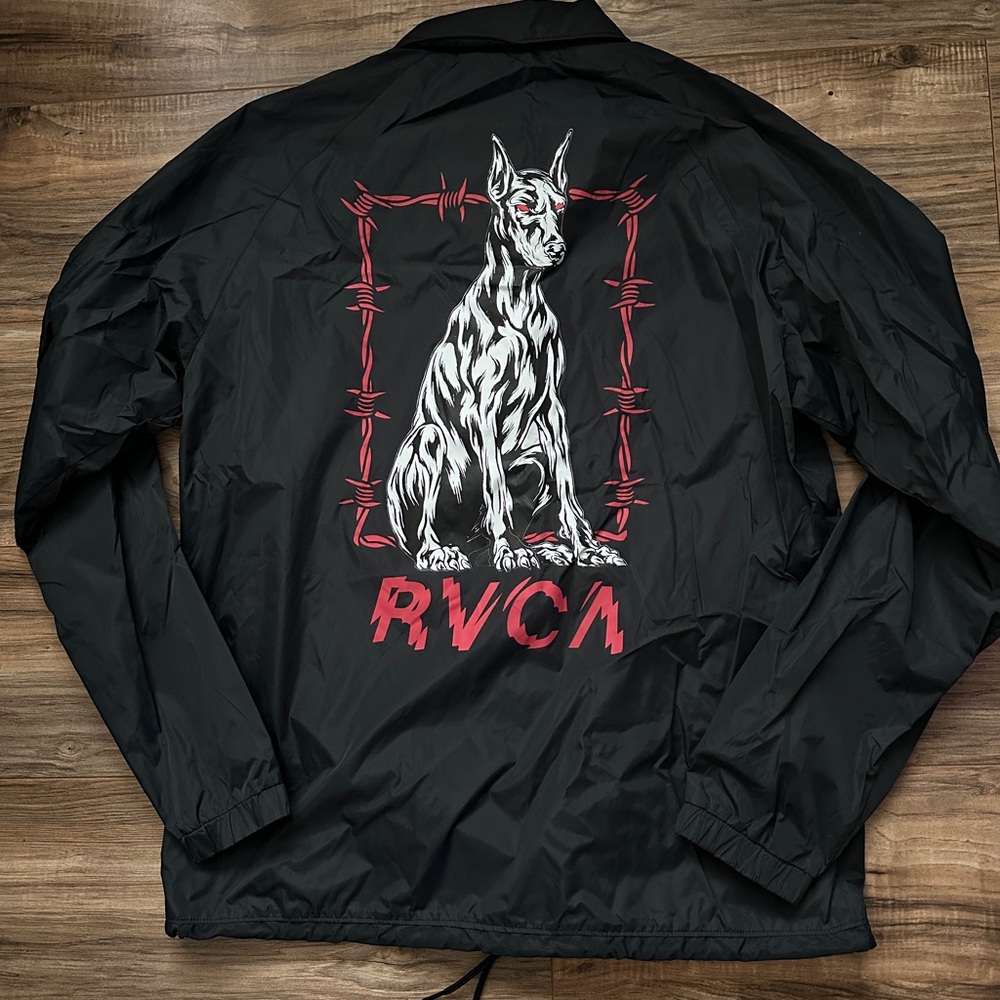 RVCA Black Coaches Jacket w/Graphic Design